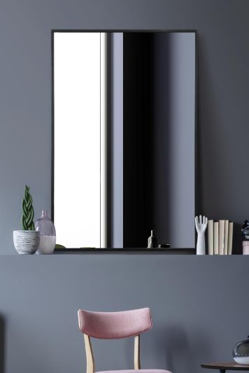The Artus - Black Aluminium Edged Wall Mirror 35" X 24" (90CM X 60CM)