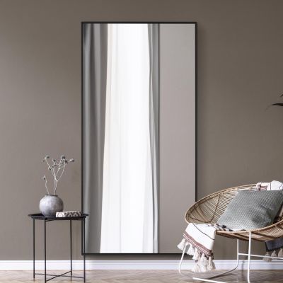 The Artus - Black Aluminium Edged Wall Mirror 79" X 39" (200CM X 100CM)