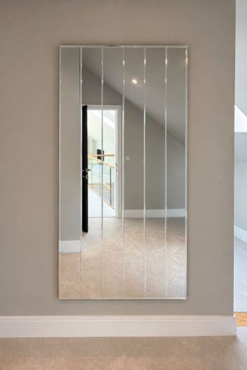 Sulcus 174 x 85cm Etched Groove Bevelled Wall Mirror | Contemporary Full Length Decorative Mirror | MirrorOutlet
