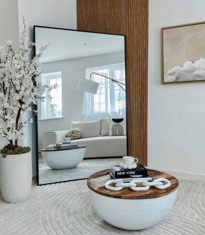 The Artus - Black Aluminium Edged Wall Leaner Mirror 68" X 43" (174CM X 110CM)