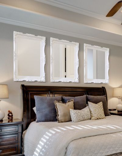 Lafayette White Antique Style Wall Mirror 2ft3X1ft11 690mmX585mm