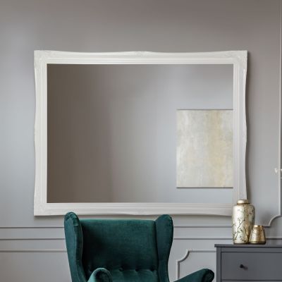 Hamilton White Shabby Chic Design Wide Wall Mirror 137 x 107 CM