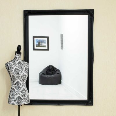 Hamilton Black Shabby Chic Design Wide Wall Mirror 137 x 107 CM