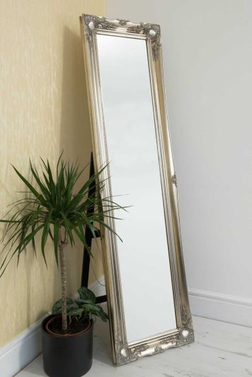 Hamilton Vintage Silver Antique Design Cheval Mirror 167 x 45 CM