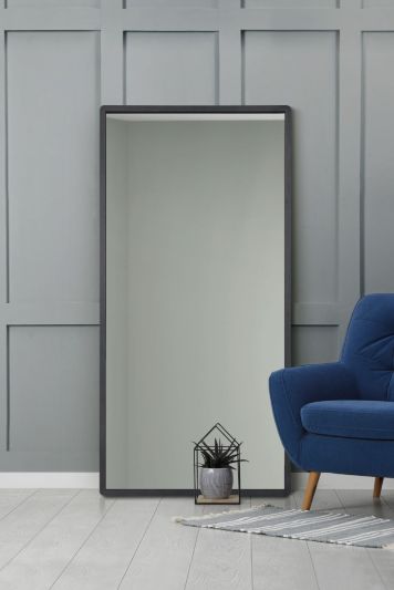 The Naturalis - Black Solid Oak Rounded Corner  Leaner / Wall Mirror 63" X 31" (160CM X 80CM) Scandinavian 'Scandi' Inspired.