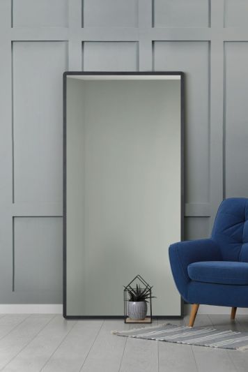 The Naturalis - Solid Black Oak Rounded Corner  Leaner / Wall Mirror 67" X 33" (170CM X 85CM) Scandinavian 'Scandi' Inspired.