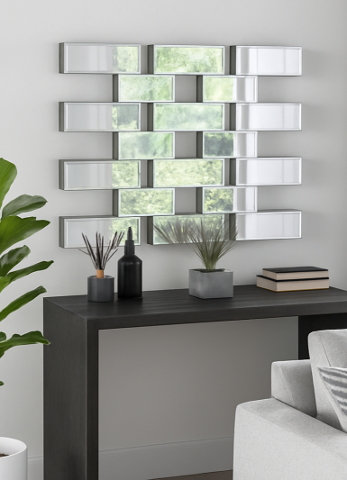 UK Made Multi Segment Brick Effect Venetian Mirror 102 x 71 CM 3ft4 x 2ft4