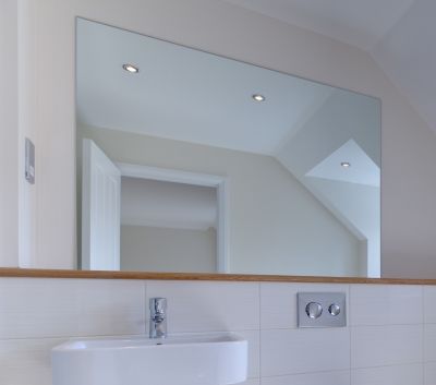Circuitt Safety Backed 4mm Sheet Mirror Glass Polished Edge 4 Holes 122 x 91 CM