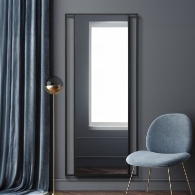 The Fenestra - Black Modern Wall and Leaner Mirror 71" X 31" (180 x 80CM)