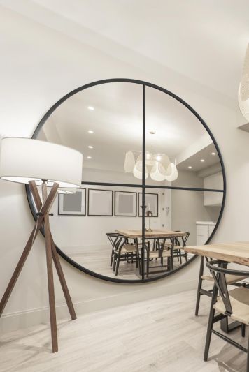 The Fenestra - New Black Extra Large Circular Window Metal Wall and Leaner Mirror 79"x 79" (200x200cm)