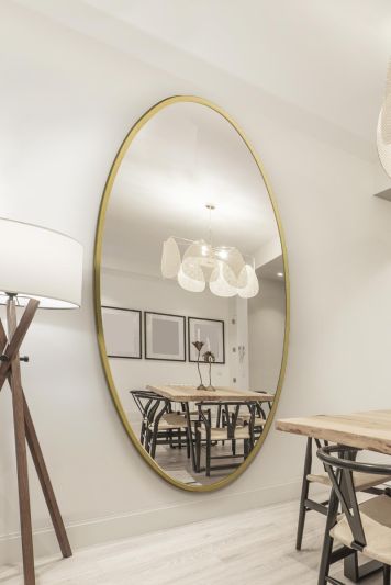 The Ovale - New Gold Metal Framed Oval Wall Mirror 79" X 44" (200 x 112CM)