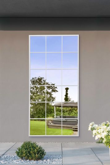 The Genestra - White Modern Window Garden Wall Mirror 69" X 33" (174CM X 85CM)