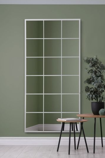 The Fenestra - White Modern Window Leaner / Wall Mirror 69" X 33" (174CM X 85CM)