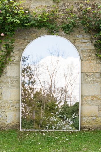 The Arcus - White Framed Arched Leaner/Wall Garden Mirror 75" x 47" (190x120CM)