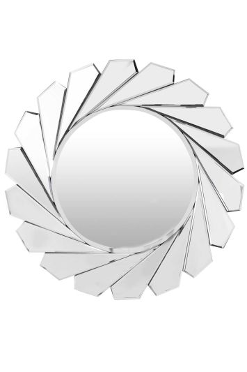 Large Modern Design Round Sophisticated Sunburst Venetain Wall Mirror 2Ft8 80cm
