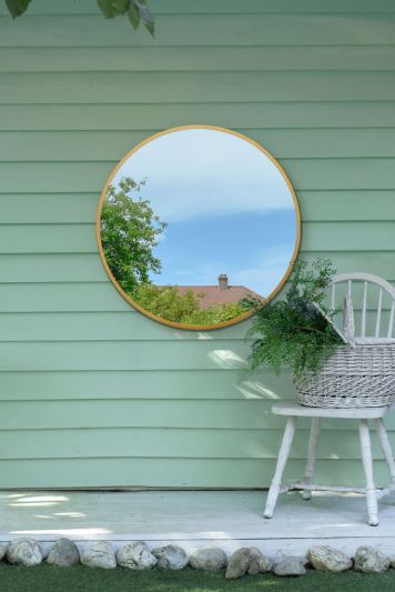 The Fenestra - Gold Edged Circular Modern Wall Mirror 31" (80CM) Diameter
