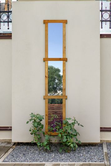 The Trellis Garden Mirror - Large Wooden Wall Fence or Leaner Mirror 71" X 14" (180CM X 36CM). Scandinavian Spruce Wood