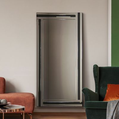 Dalton Black All Glass Full Length Mirror 174 x 85 CM