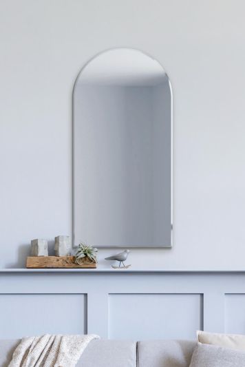Large Arched Modern Venetian Glass Frame Wall Mirror 1Ft4 X 3Ft11 40cm X 120cm
