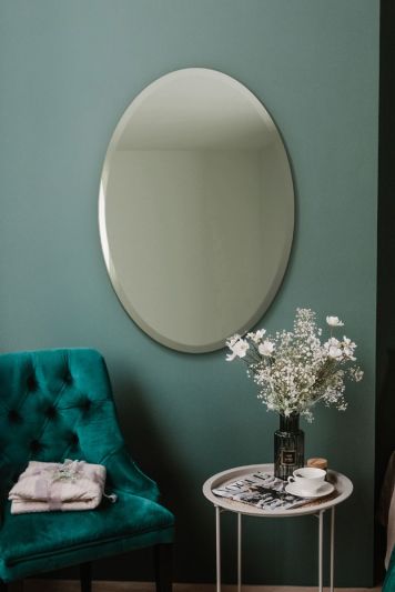 The Ovale - Frameless Bevelled Oval Wall Mirror 24" X 16" (60x40CM)
