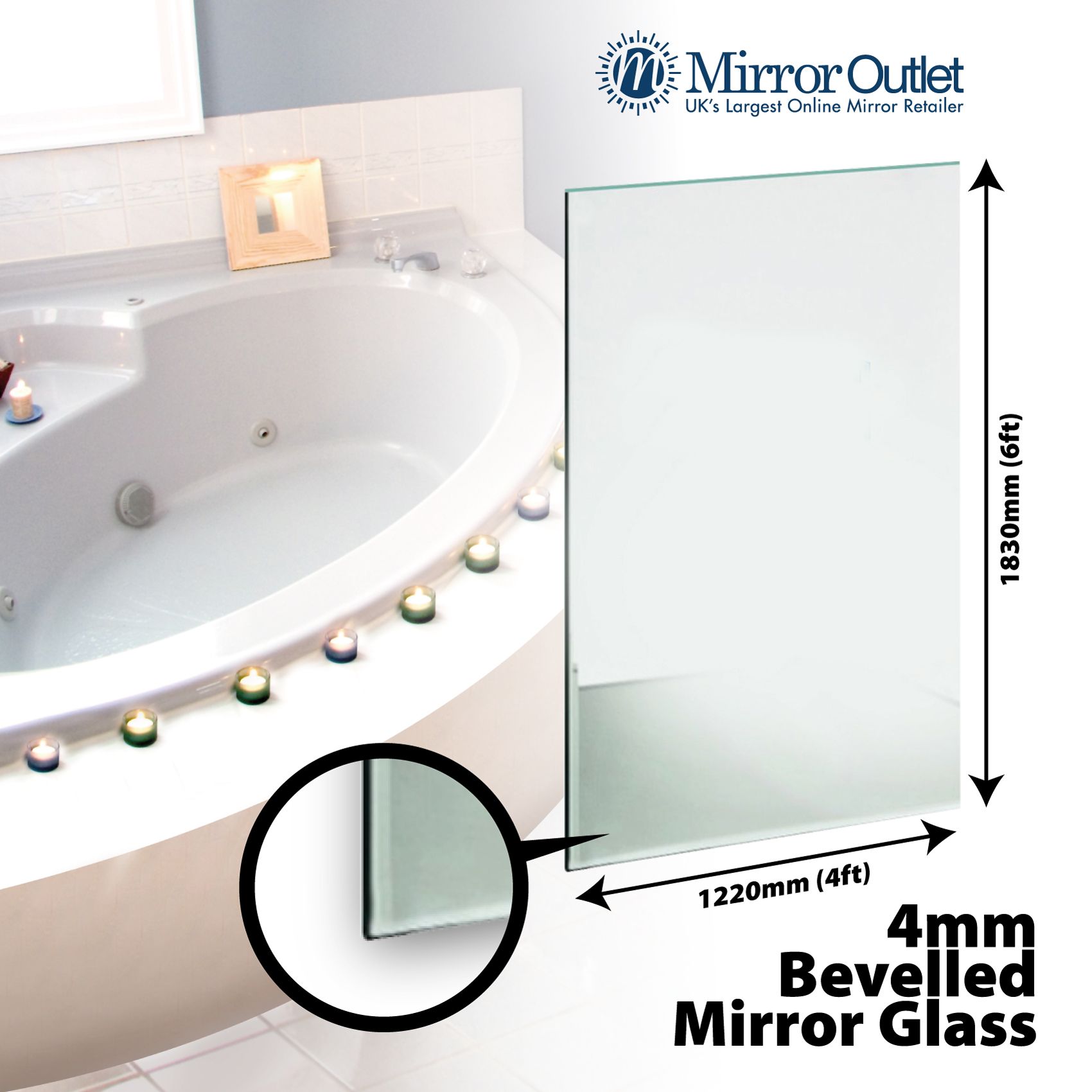 Large Bevelled Bathroom Mirror Glass, How Much Does Mirror Glass Cost Uk