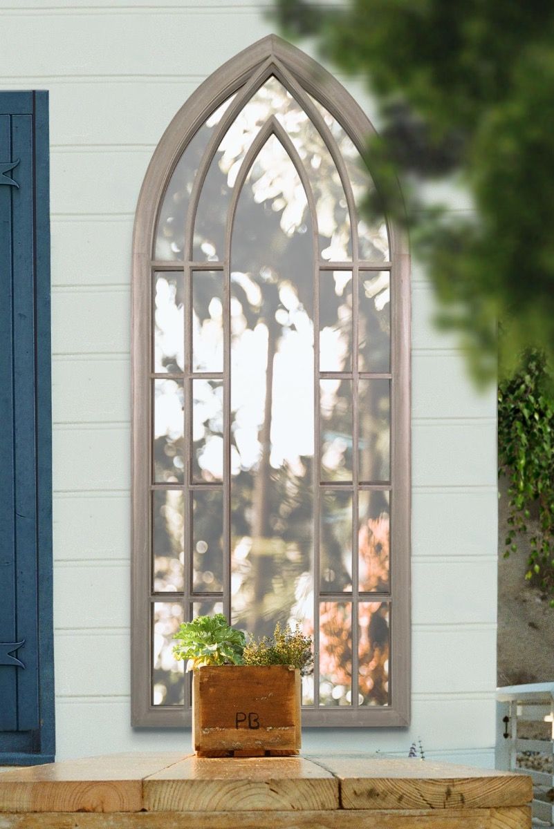 Arched Outside Garden Wall Mirror 190 X, Large Gothic Garden Mirrors