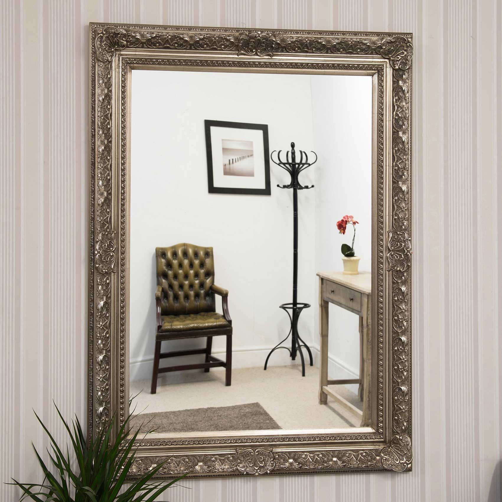 Ornate Silver Big Wall Mirror, How Do You Dispose Of A Big Mirror