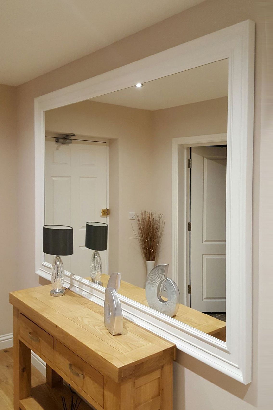 White Modern Big Leaner Wall Mirror, How Do You Dispose Of A Large Glass Mirror