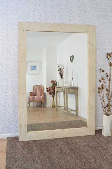 Farmhouse Light Natural Wood Extra, Extra Large Wall Mirror For Living Room