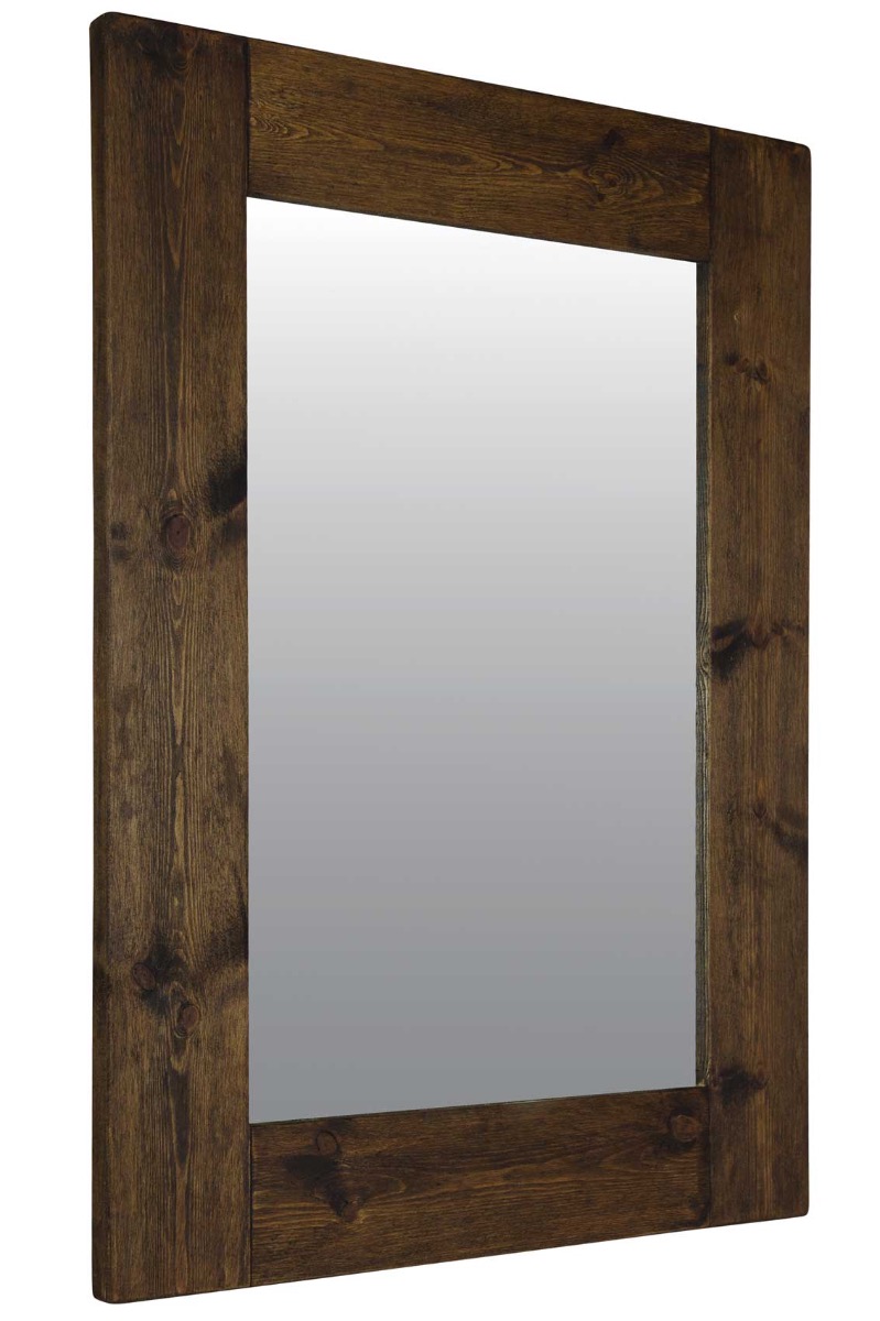 Large Rustic Natural Solid Wood Brown Wall Mirror 4Ft X 3Ft 122cm X 91cm eBay