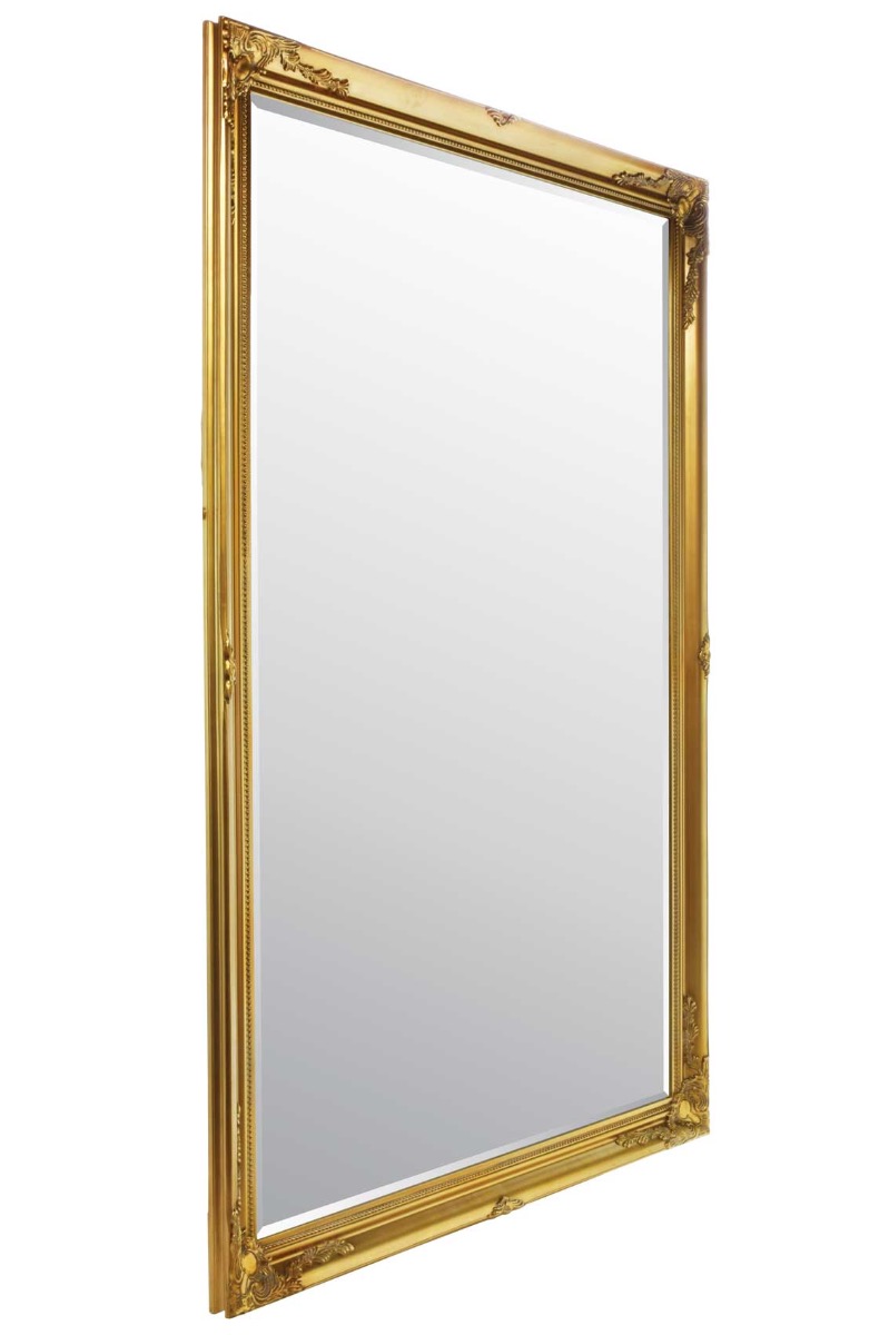 Extra Large Lull Length Leaner Classic Gold Mirror 6Ft7 X 4Ft7 201cm X