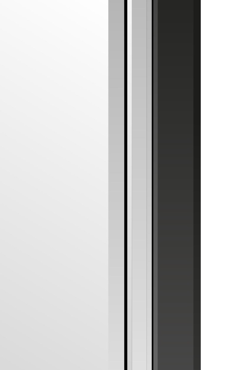 Large Modern Black Double Bevelled Edge Wall Mirror 2Ft4 X 3Ft4 70cm X