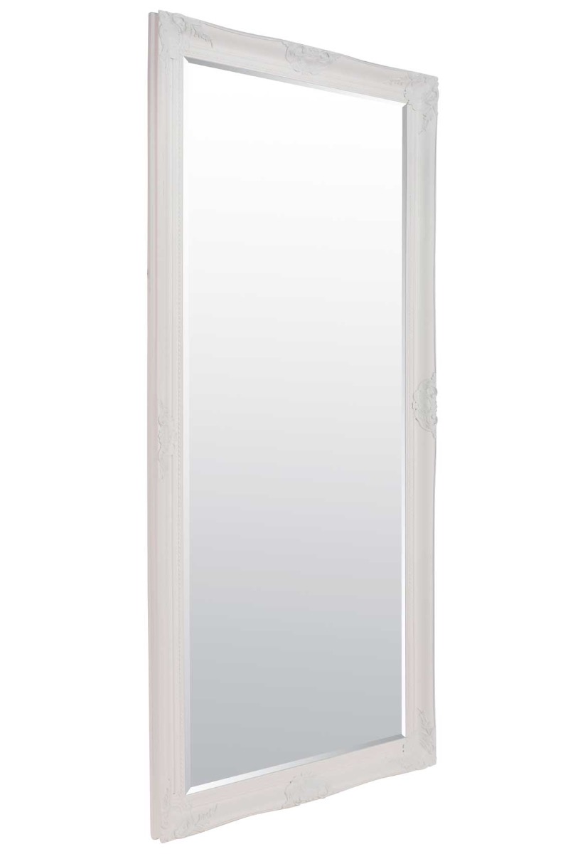 Large White Bevelled Full Length Long Leaner Floor Wall Mirror