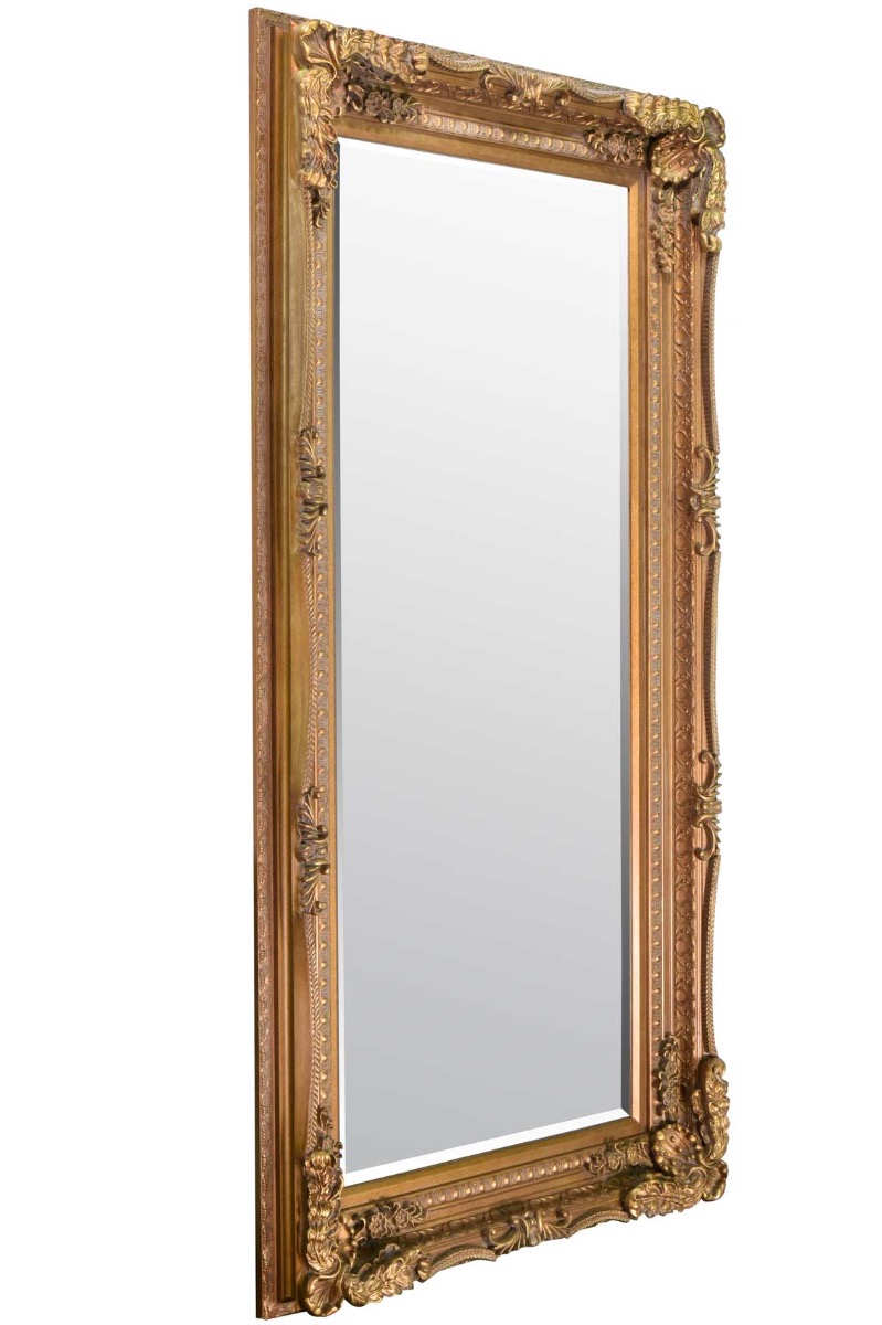 Large Lois Leaner Antique Full Length Gold Wall Mirror 5ft9 x 2ft11