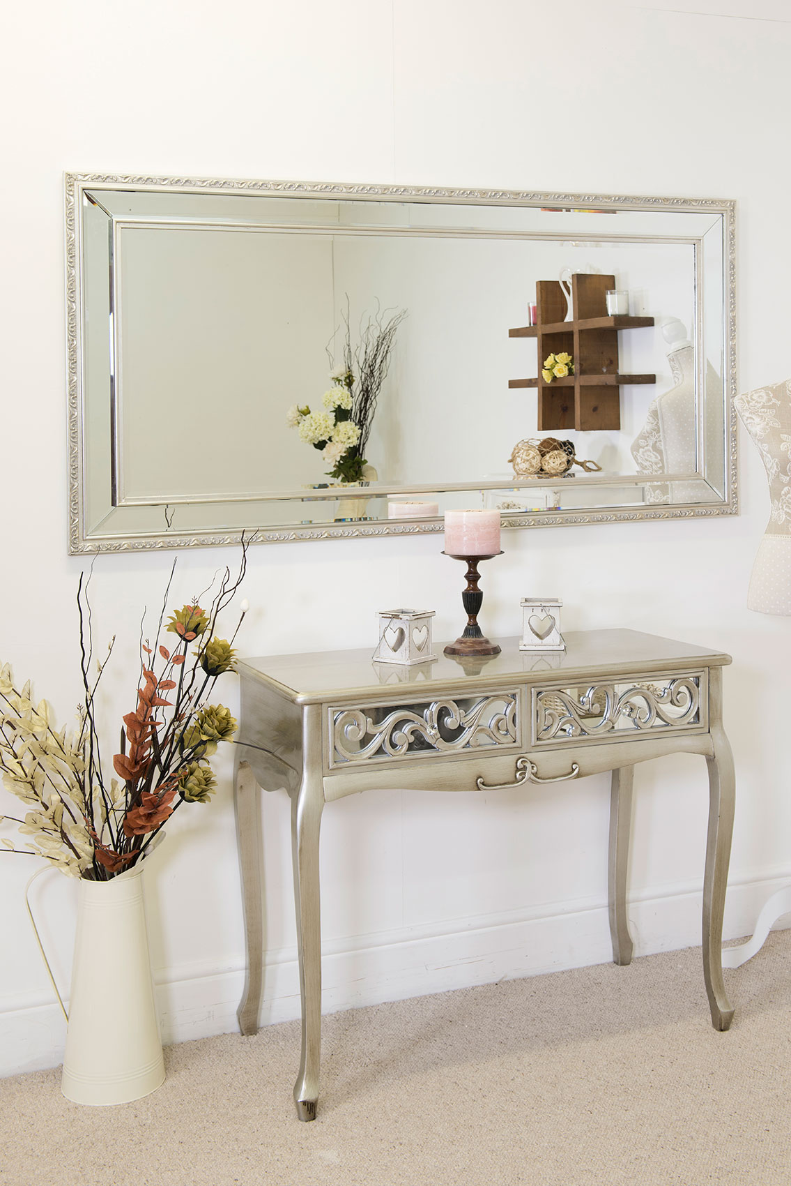 Large Ornate Decorative Bevelled Glass wall Mirror 170cm x 84cmLarge