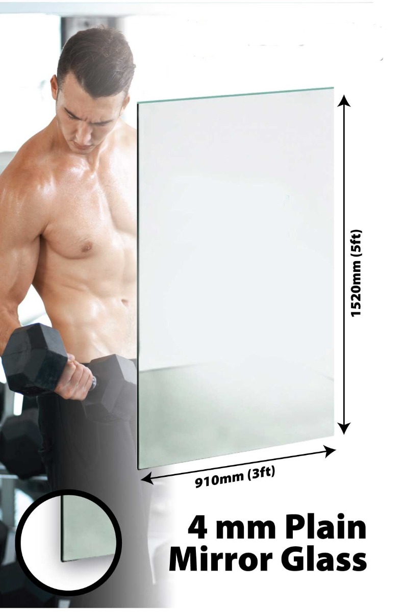 5ft X 3ft 4mm Thick Large Home Gym Safety Backed Mirror 152cm X 91cm Ebay