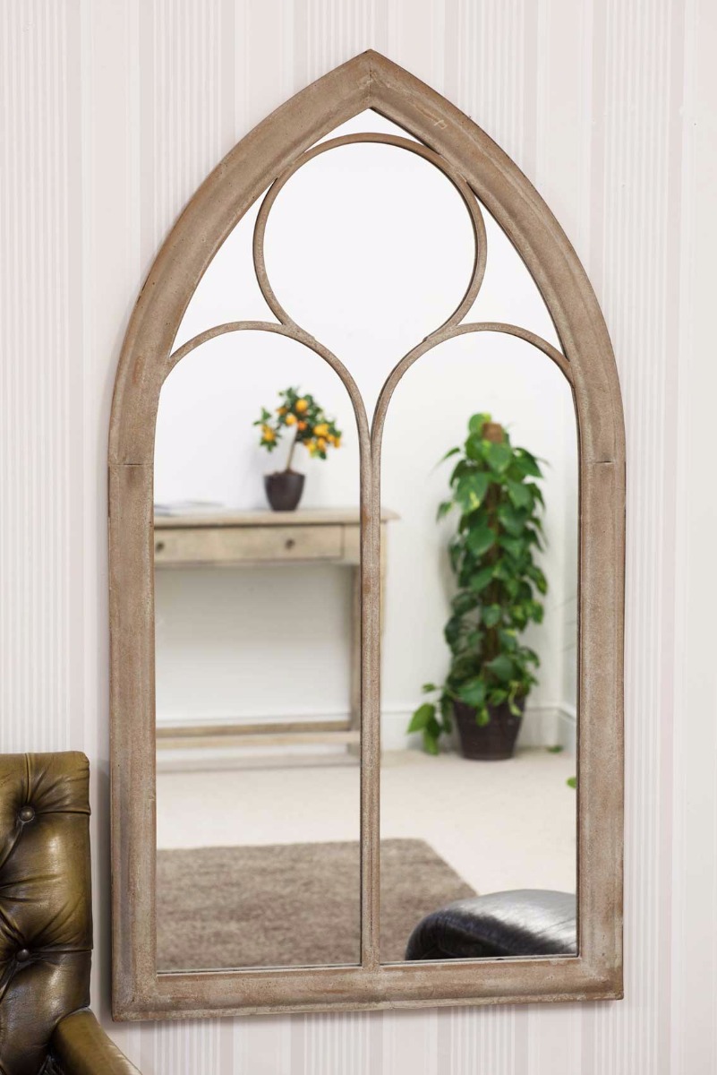 Large Garden Mirror Rustic Outdoor Church Metal Mirror 3ft8 x 2ft 112cm