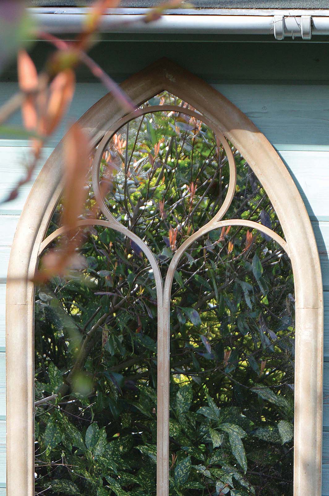 Large Garden Mirror Rustic Outdoor Church Metal Mirror 3ft8 x 2ft 112cm