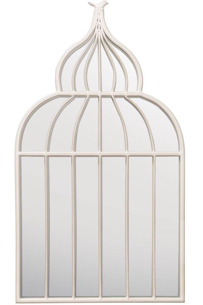 Large Ornate Cream Bird cage Style Garden mirror eBay