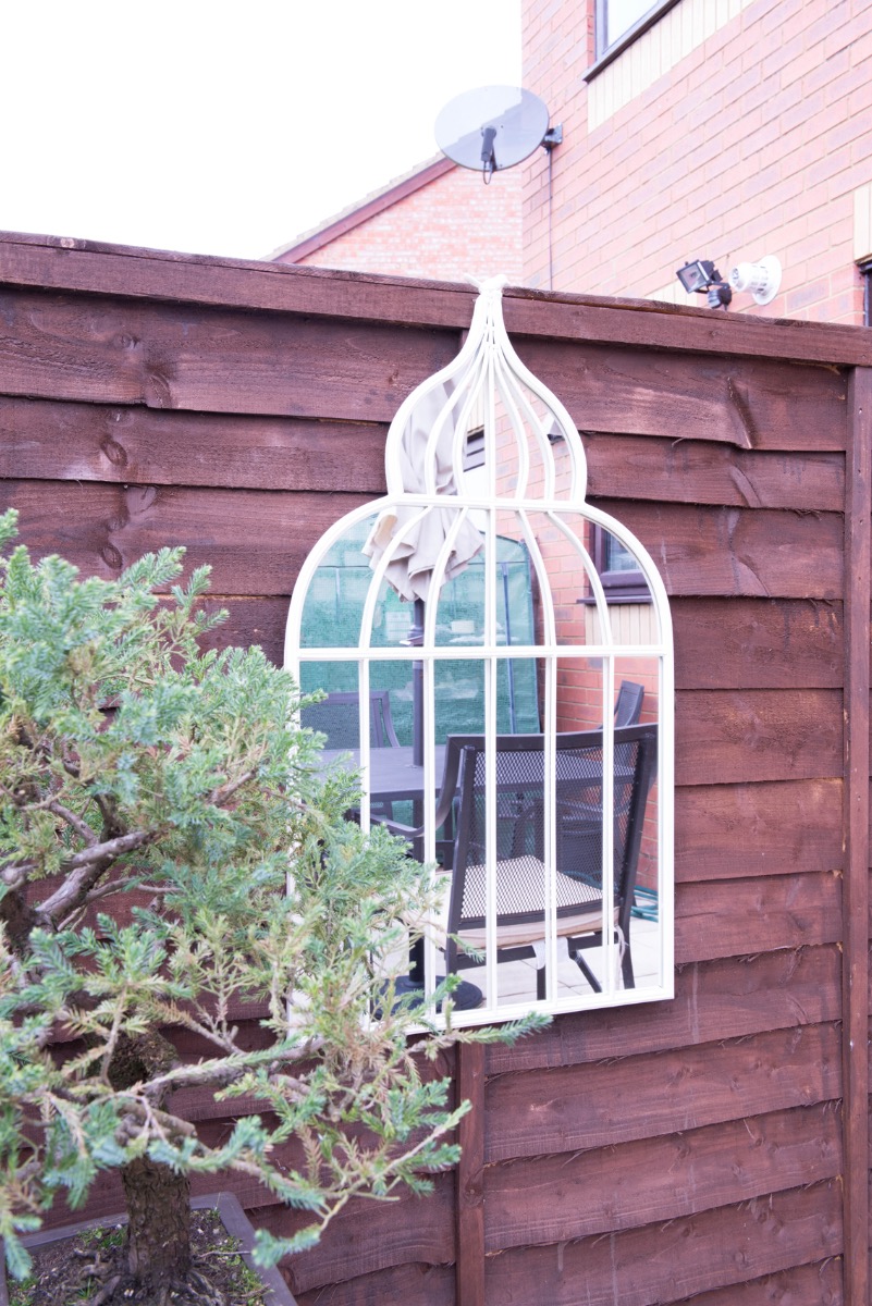 Large Ornate Cream Bird cage Style Garden mirror eBay