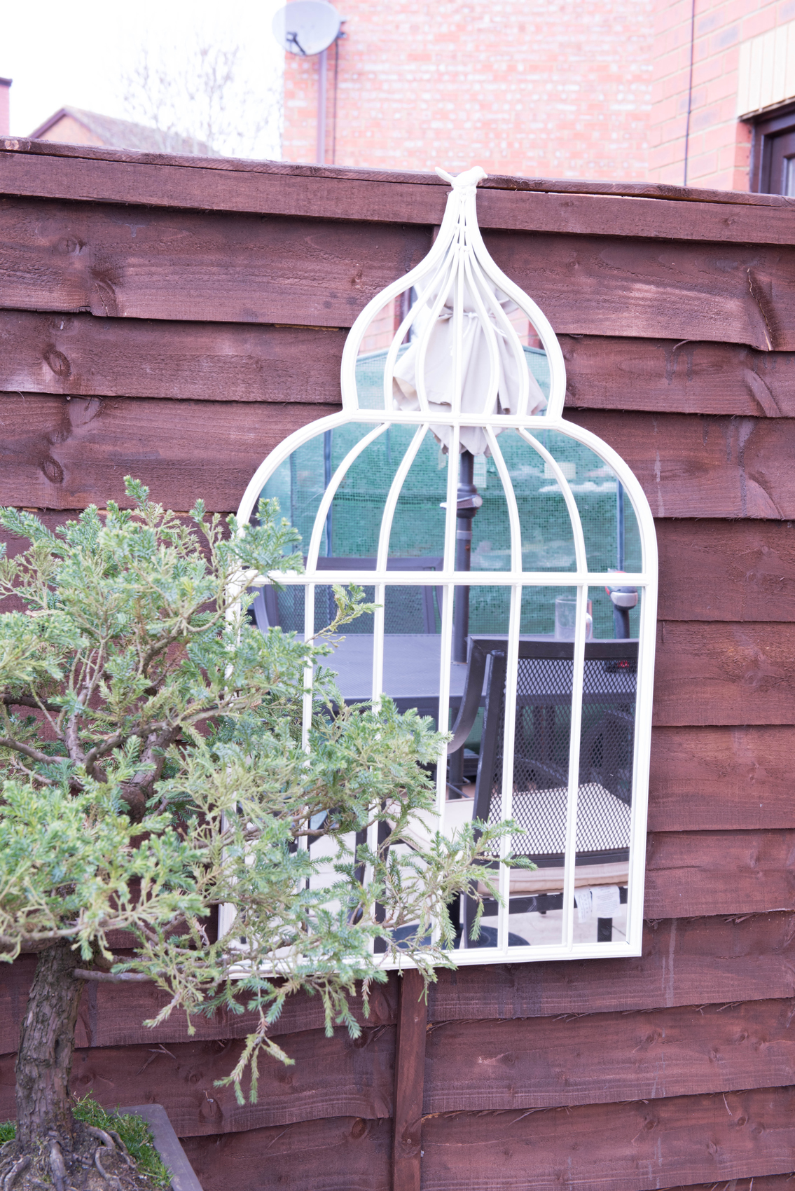 Large Ornate Cream Bird cage Style Garden mirror 5055781824241 eBay