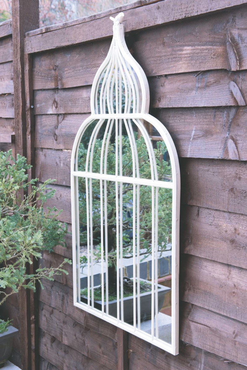 Large Ornate Cream Bird cage Style Garden mirror 5055781824241 eBay