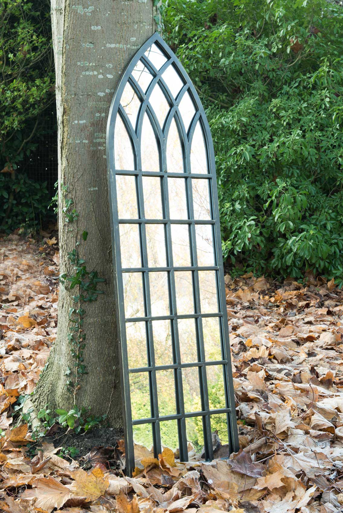 Large Metal Arched Black Outdoor Mirror Frost Protected 4ft7 x 1ft6 140 x 40.5cm eBay