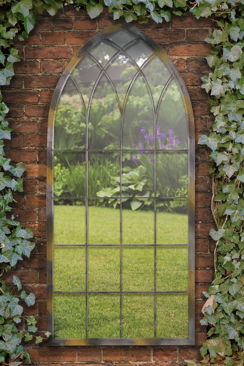 Extra Large Garden Somerley Church Rustic Arch Large Metal Mirror 161 x