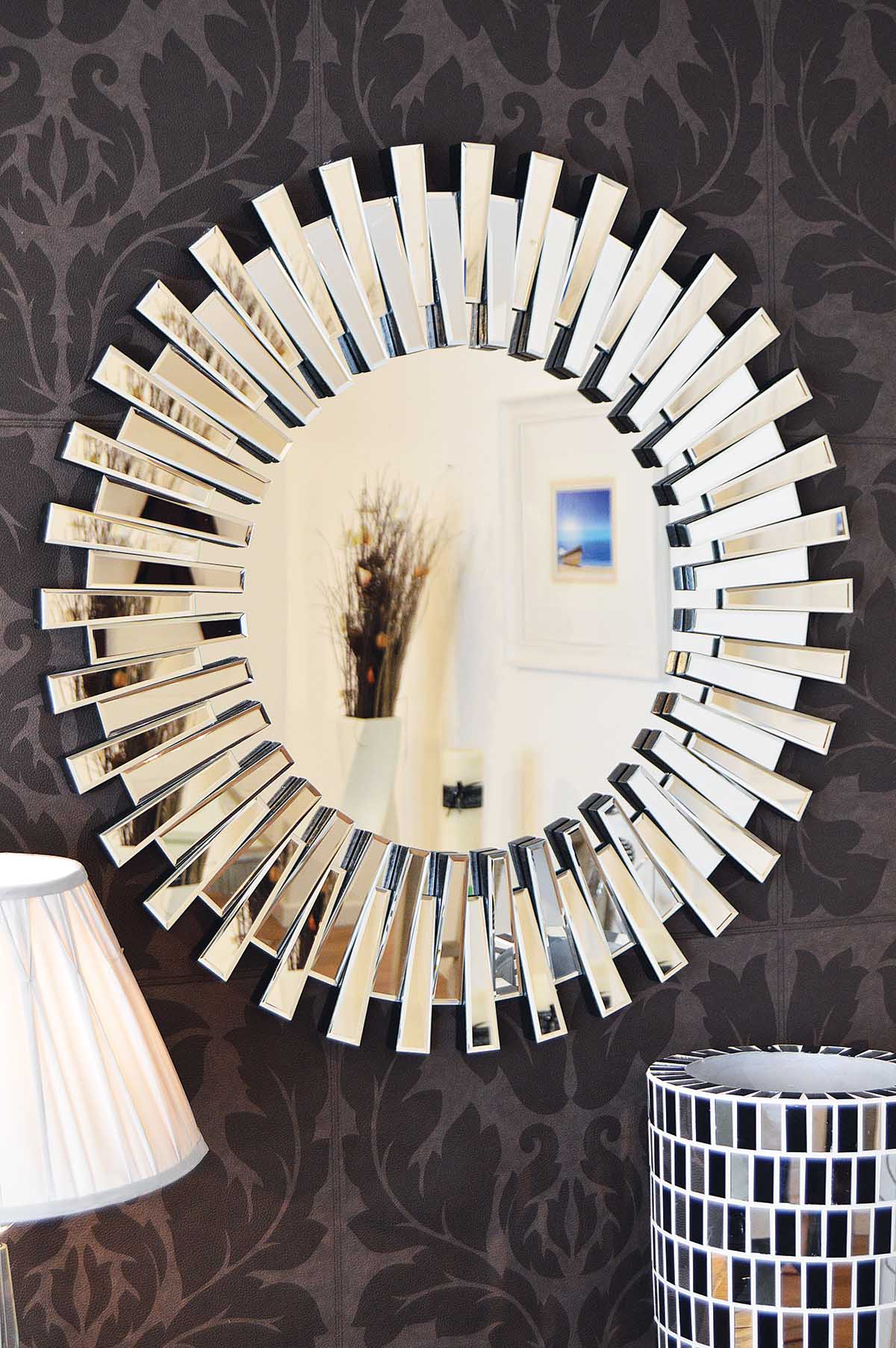 Details About Modern Unique 3d Sunburst All Glass Venetian Round Wall Mirror 3ft Or 91cm New