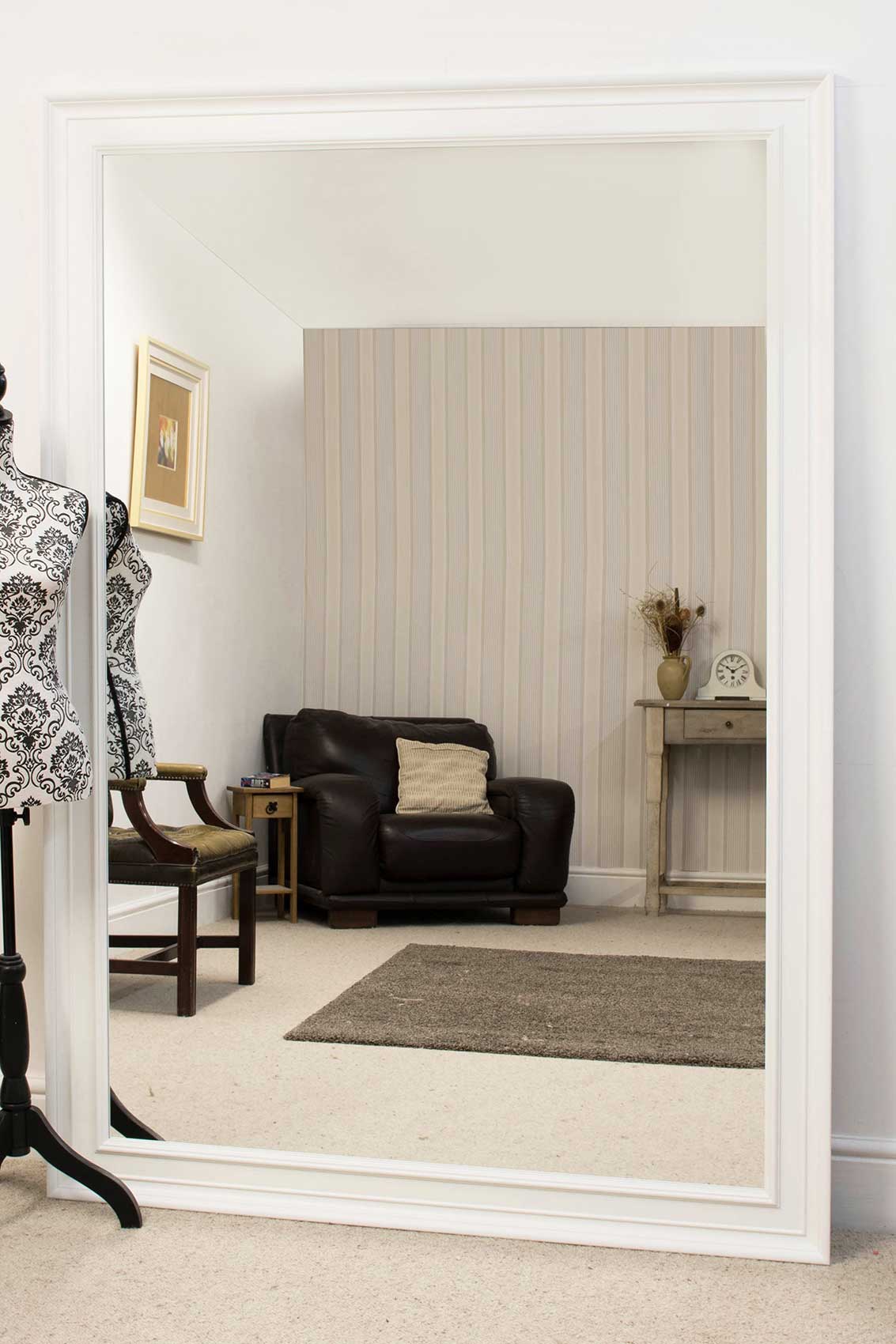 Extra Large White Modern Big Leaner Wall Mirror New 6Ft 9 X 4Ft 9 206cm