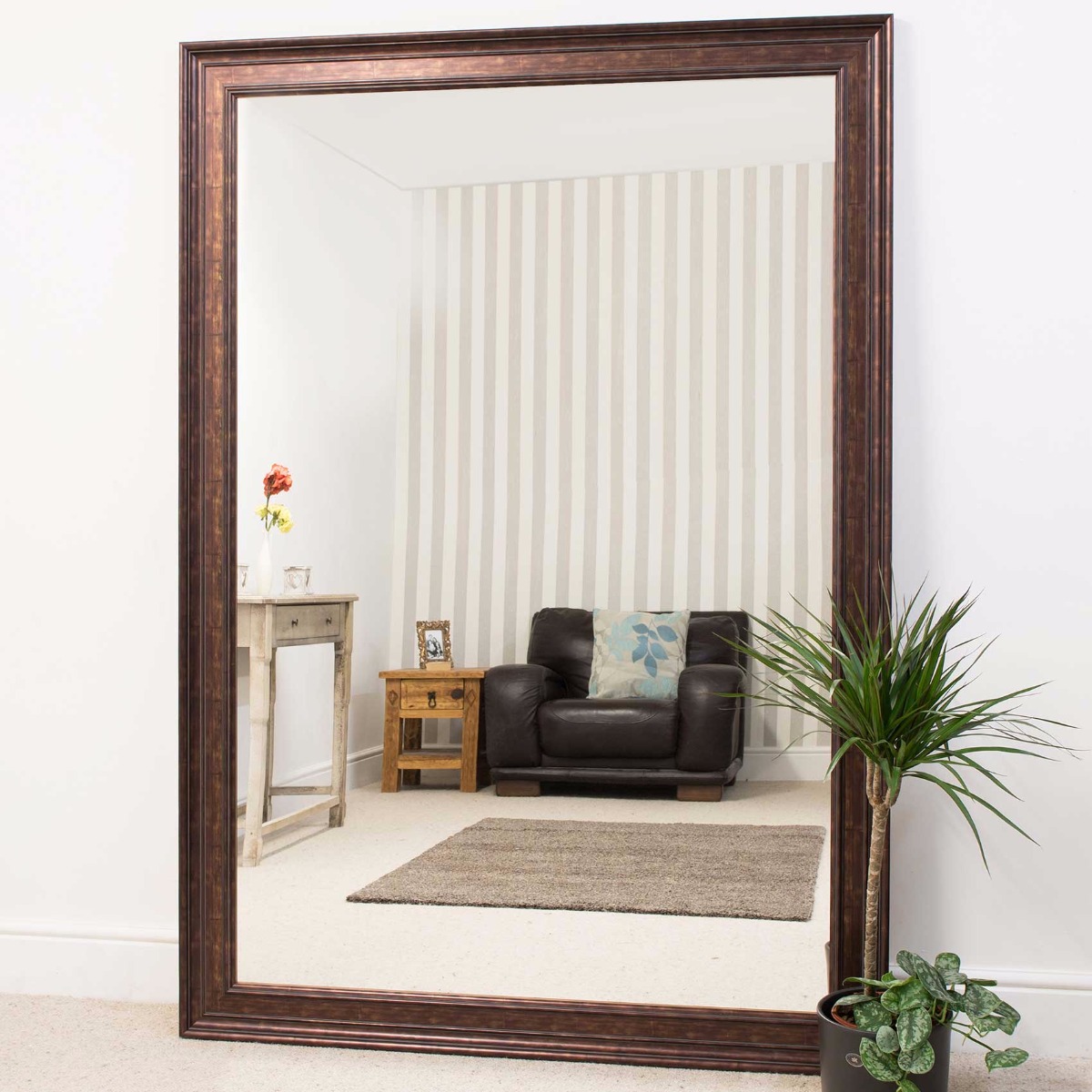 Extra Large Bronze Coloured Modern Big Leaner Wall Mirror New
