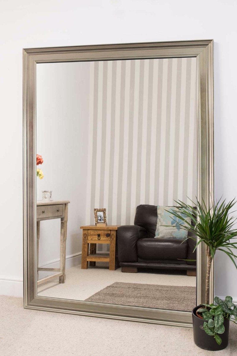 Extra Large Silver Full length Big Leaner Wall Mirror New FREE Delivery