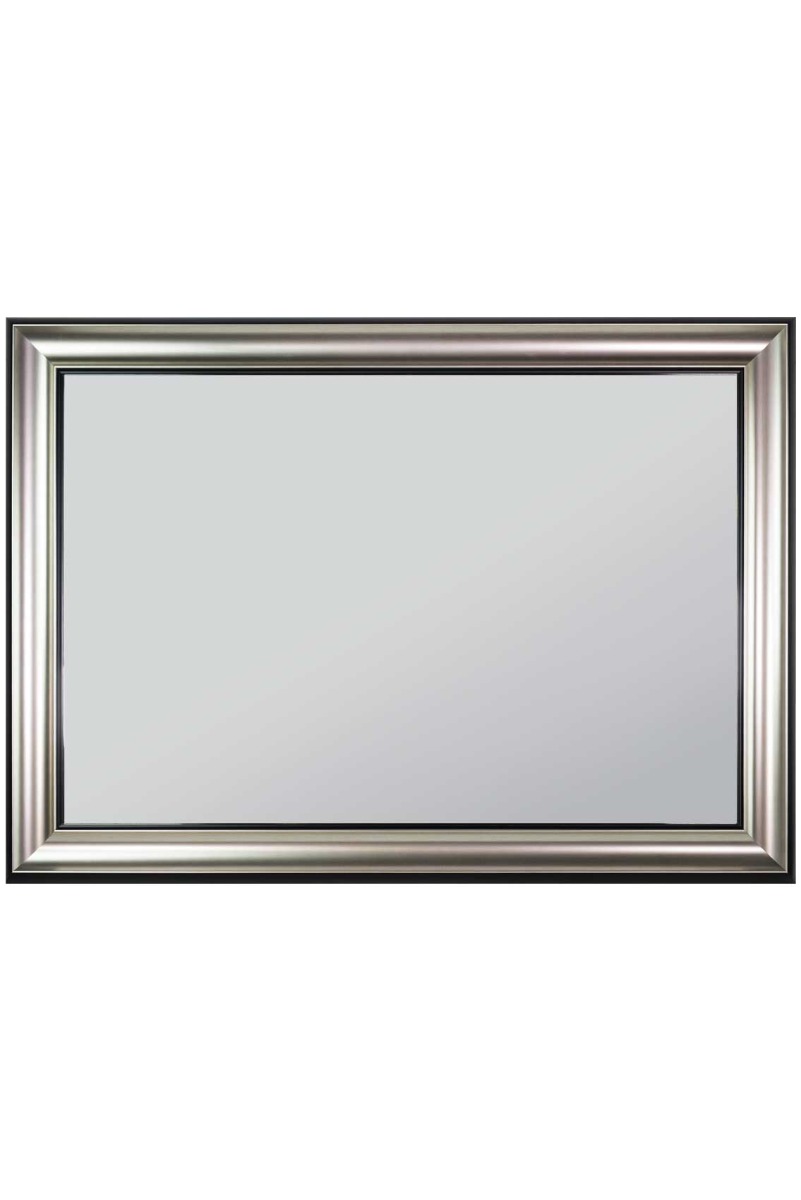 New Stunning Chic Silver + Black Elegant Wall Mirror 106 x 75CM 3ft6 x