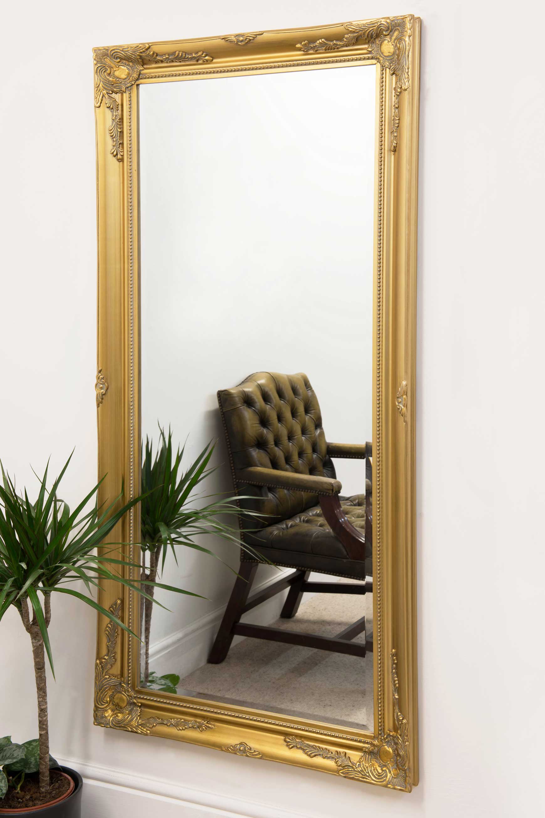 Extra Large Full Length Classic Ornate Styled Gold Mirror 5Ft7 X 2Ft7